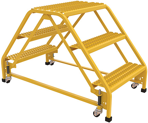 Vestil LAD-DD-P-26-3-G 26W 3-Step Double Sided Ladder