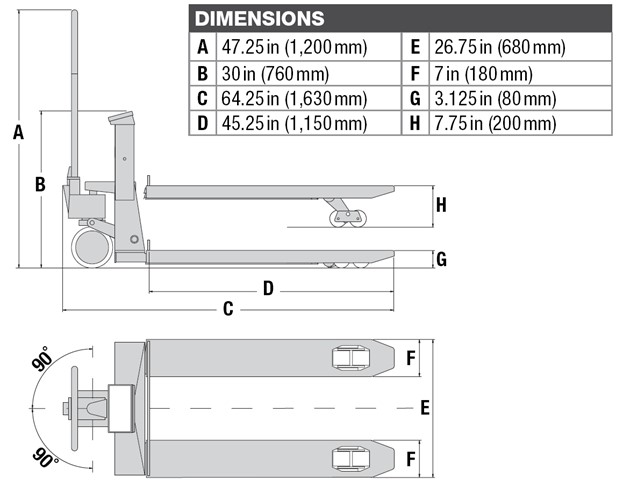 Rice Lake 183592 RL-HPJ Dimensions