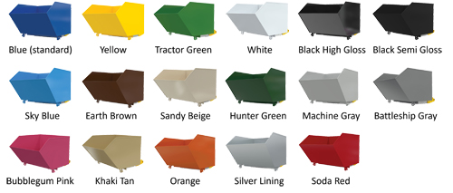 Available Colors for H-series Bump &amp; Dump Hoppers