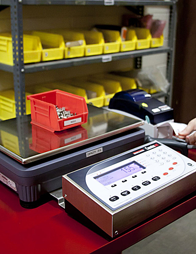 Rice Lake Counting Indicator shown with Digi base and optional peripherals