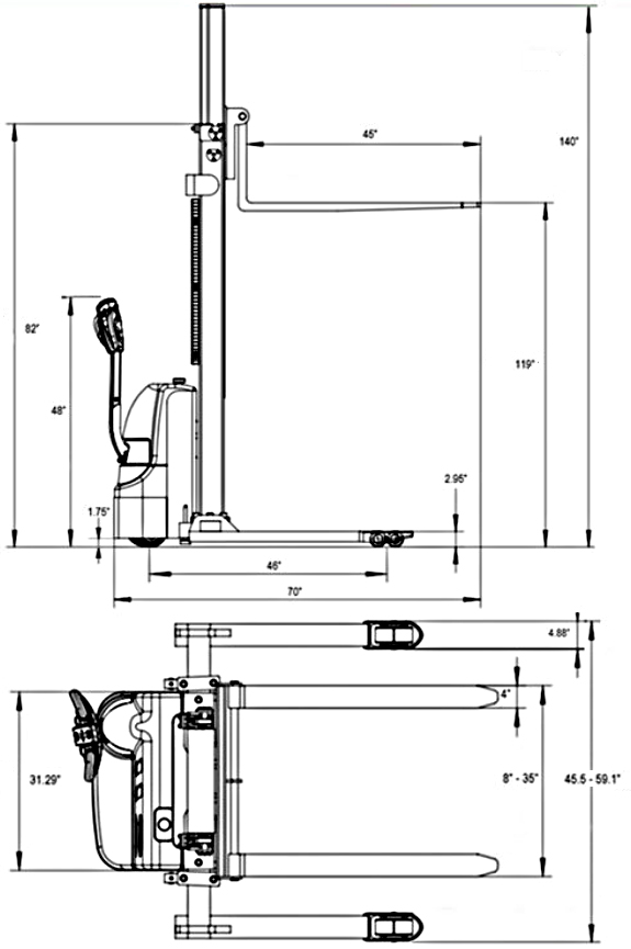 Ekko EB12E Electric Pallet Stacker For Sale HOF Equipment Company