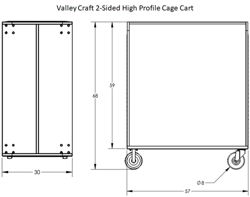Valley Craft High Profile Cage Cart Dimensions