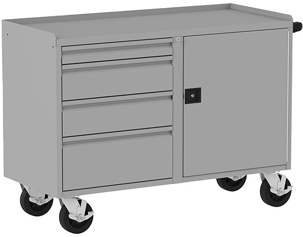 Valley Craft Mobile Workbench with 4 Drawers / 1 Door