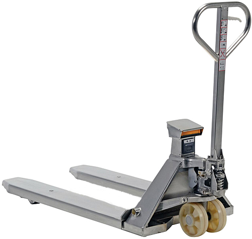 Vestil PM-2748-SCL-LP-SS Stainless Steel Pallet Truck with Scale
