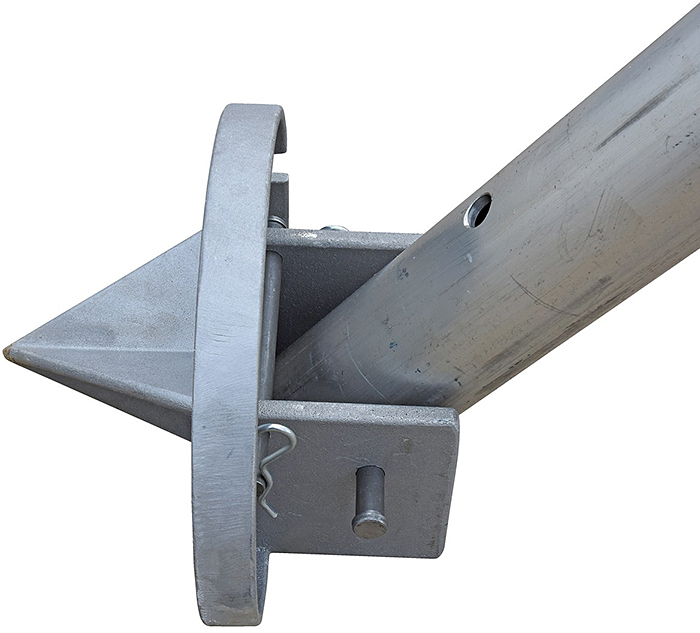Tripod Crane Feet Rotate up for smooth surfaces or down for spike pad