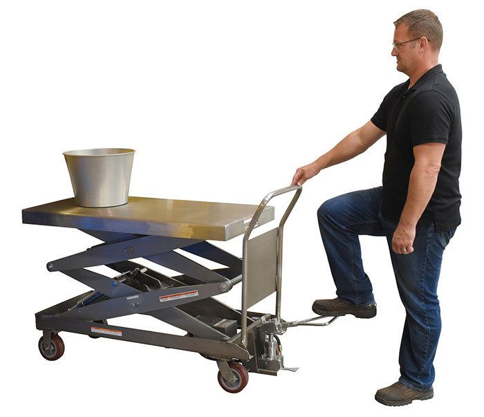 Vestil CART-1500-D-TS-PSS Partial Stainless Steel Lift Cart 