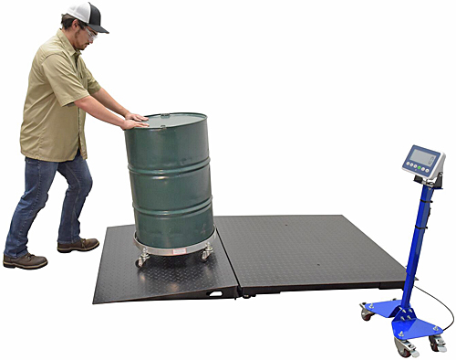 Vestil Floor Scale Shown with Optional Approach Ramp