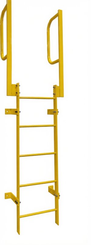 Tri-Arc Fixed Steel Ladder with Walk-Thru
