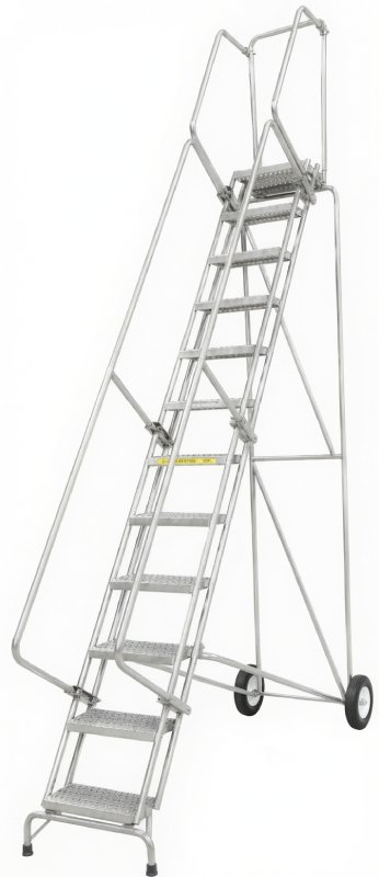 Tri Arc 12 Step Stainless Steel Folding Ladder