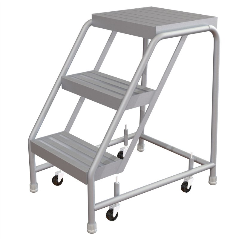 Tri Arc 3 Step Aluminum Step Stool - 14 Deep Platform