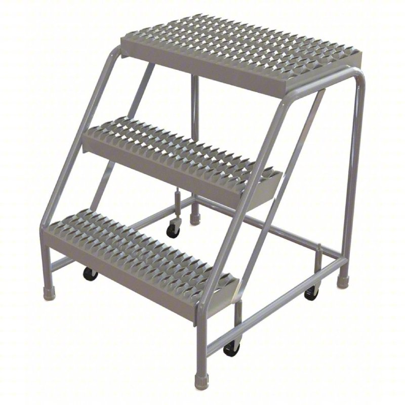 Tri Arc 3 Step Aluminum Step Stool - 28 Deep Platform