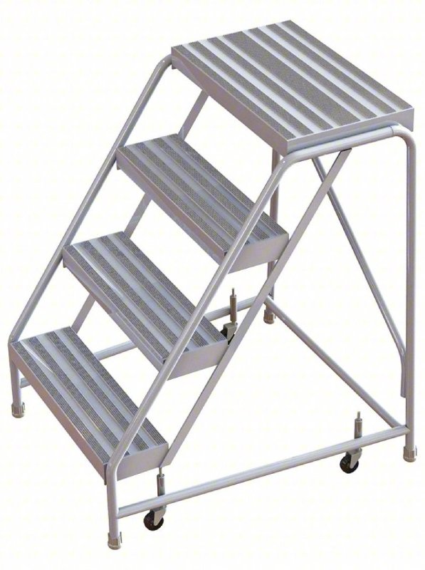 Tri Arc 4 Step Aluminum Step Stool - 14 Deep Platform
