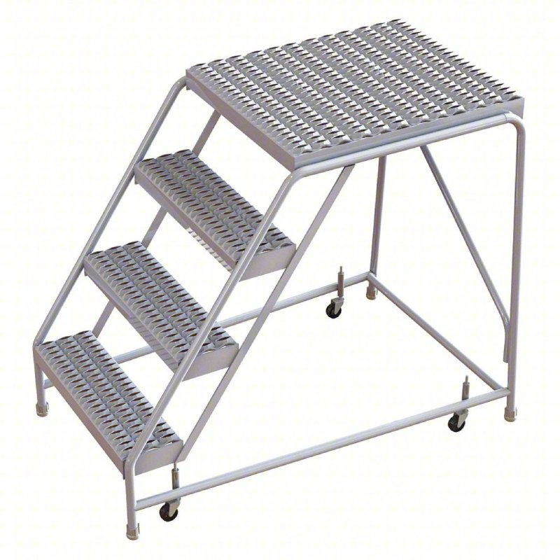 Tri Arc 4 Step Aluminum Step Stool - 28 Deep Platform